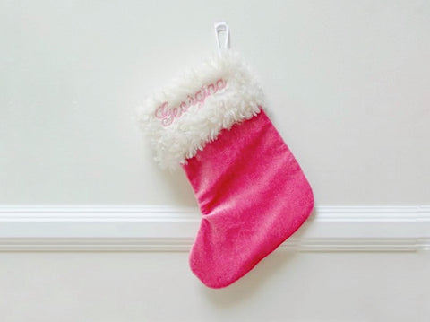 Christmas Stocking - Pink Velvet