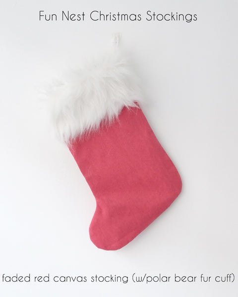 Christmas Stocking - Faded Red Canvas